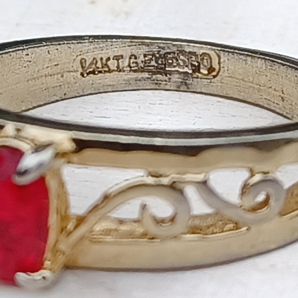 14K GE ESPO (Joseph Esposito) Gold Ruby Ring - Picture 10 of 10